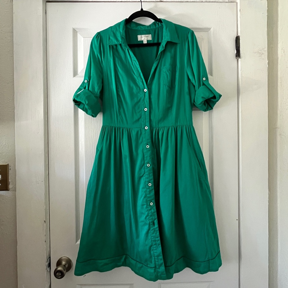 Moulinette Soeurs fit and flare button pocket dress